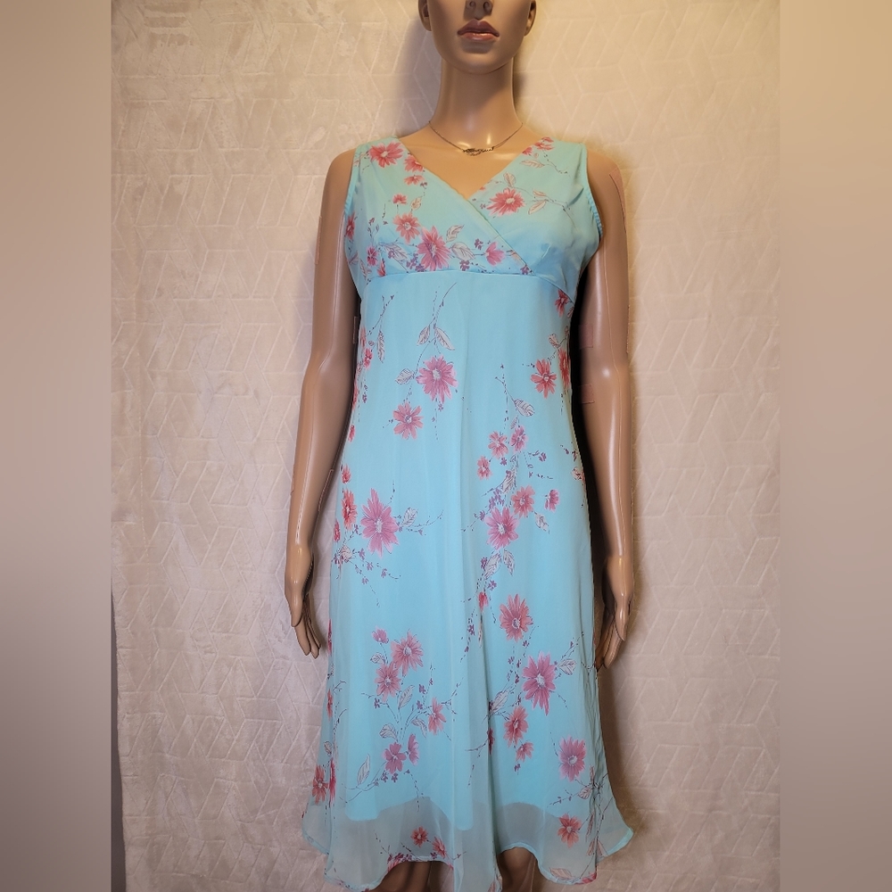 Vintage California Concepts Mini Baby Blue Chiffon Dress